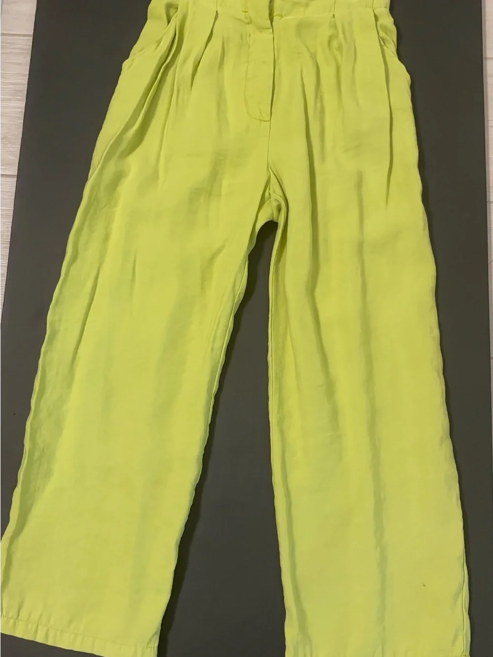 Zara Lime Green Wide-Leg Pants (11/12 Kids) - Picture 6 of 7